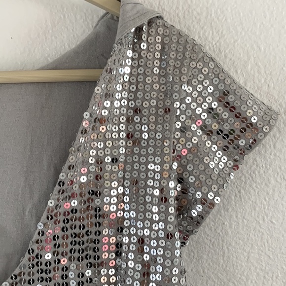 Free People Silver Sequin Cropped Hooded Shrug - Picture 10 of 13